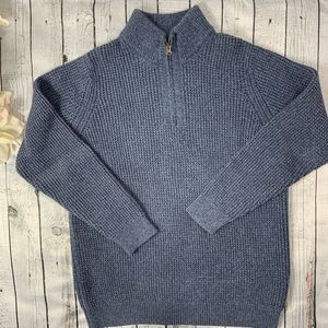 L. L. BEAN 1/4 zip 100% organic cotton Mens sweater